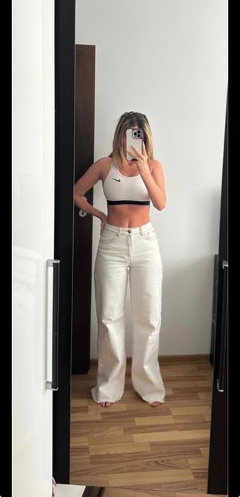 Blugi largi albi