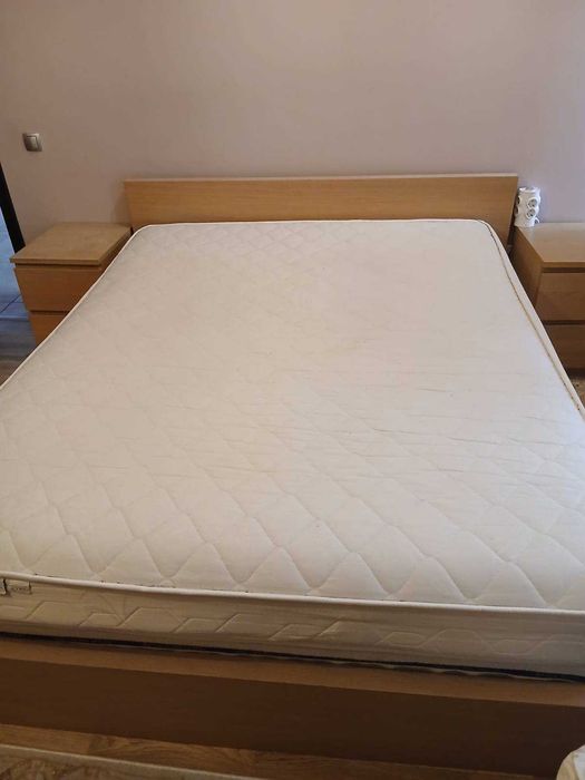 Pat dublu saltea cu 2 notiere
