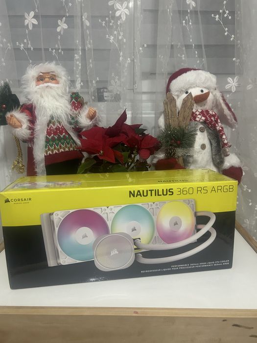 Cooler procesor Corsair NAUTILUS ARGB, 360mm, racire cu lichid, alb