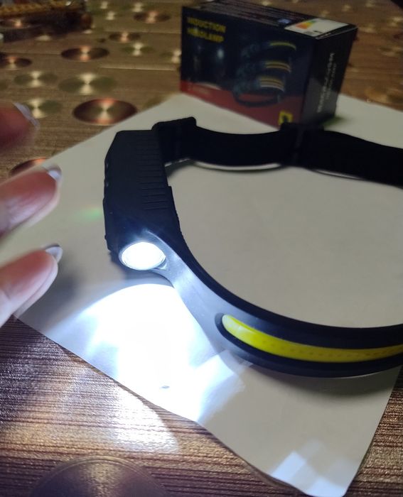 LED Челник с два вида светлини и сензор за движение и usb charger