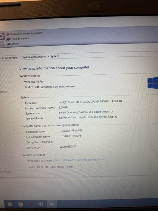 Laptop HP i5 8GB RAM GeForce MX110