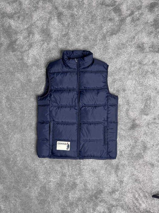 Мужская утеплённая жилетка / безрукавка (чёрная, синяя)