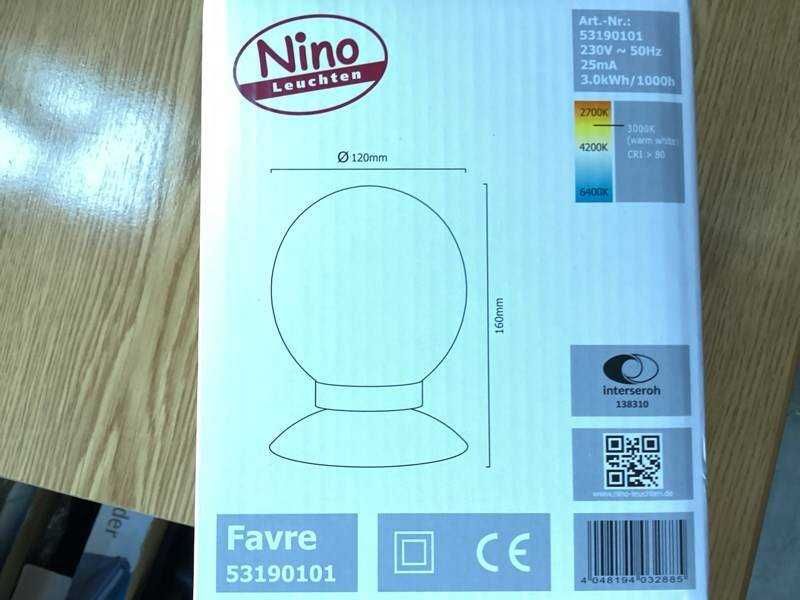 Lampa de noptiera / Veioza Nino Favre, Comanda Tactila.