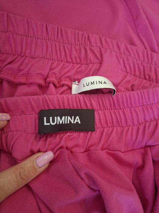 Дамски цикламено розов широк панталон LUMINA