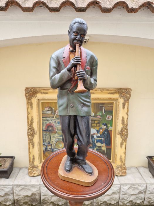 Чудесна антикварна колекционерска холандска фигура  статуетка музикант