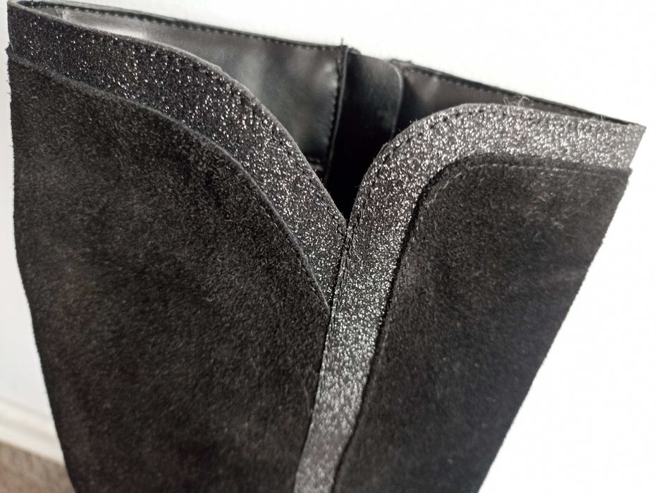 Елегантни ботуши естествен велур (39)