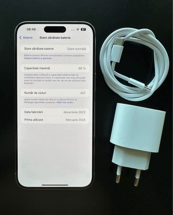 Iphone 15 pro max white 256 gb