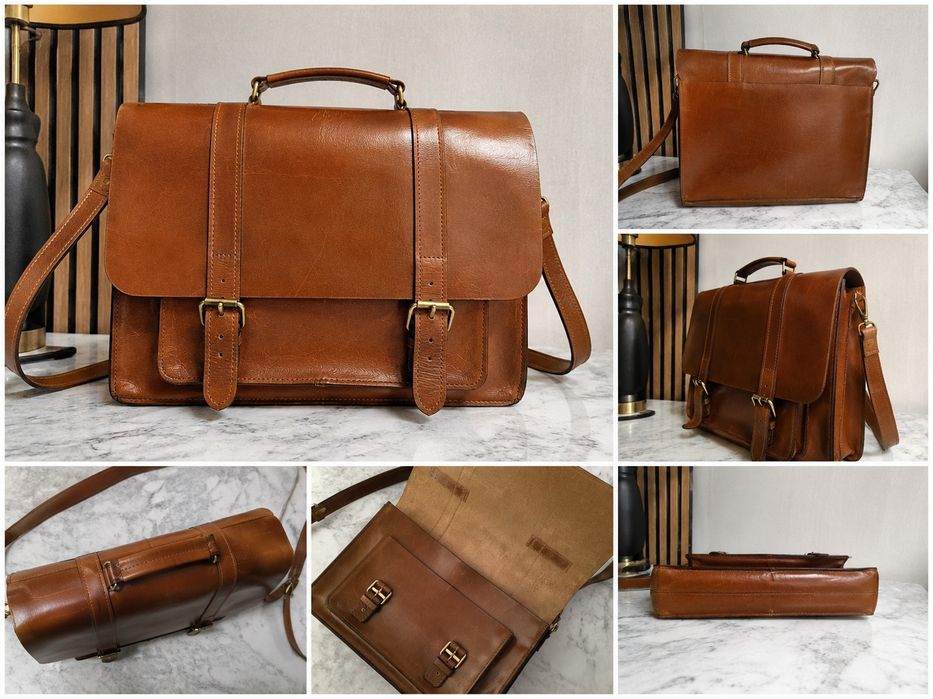 Кожена бизнес чанта Vintage Style – естествена кожа, Cambridge Satchel