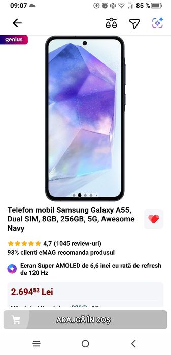 Telefon Samsung A 55 5 G model 2025