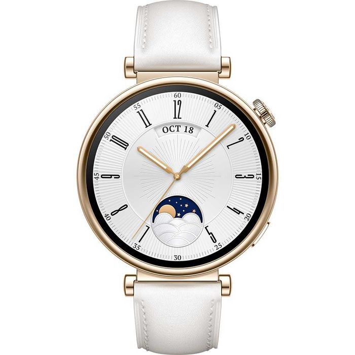 Smartwatch Huawei Watch GT 4 Classic 41mm Leather curea piele alb Garantie Nou Sigilat