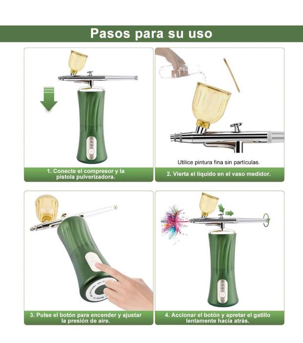 Daakro 2024 Wireless Airbrush Set 30PSI ръчен безжичен грим,нокти,лице