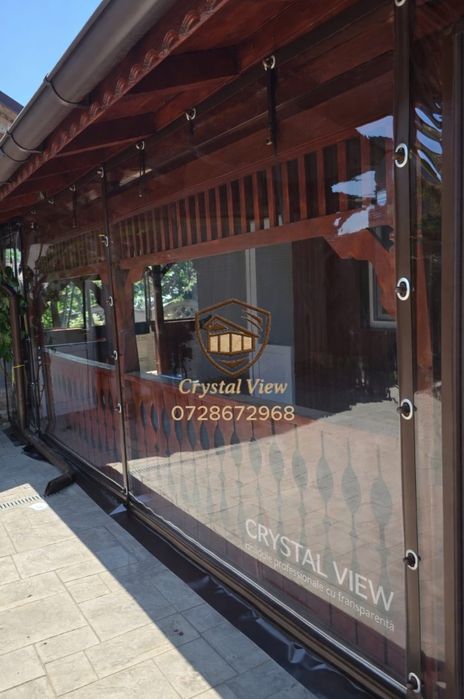 Închideri terase cu folie transparentă 0,8 mm – Crystal View