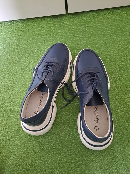 Vind pantofi piele naturala Dora -bleumarin