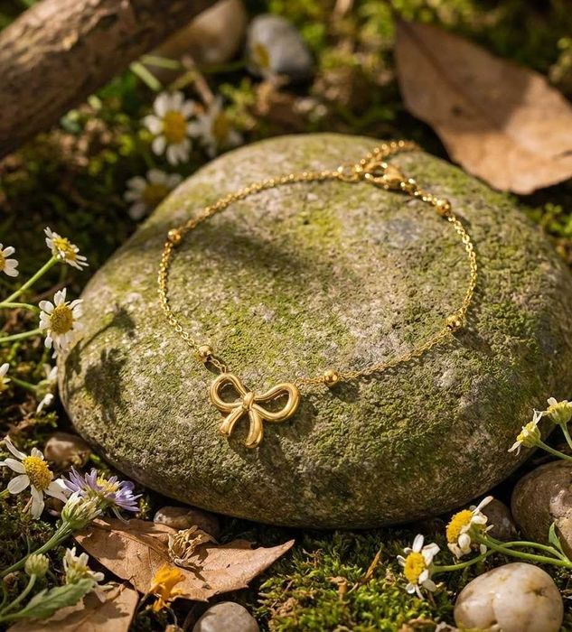 Cadou Ideal Premium Set Bratara Cercei Colier Otel Inox Placat Aur 18K