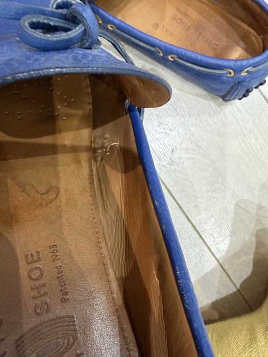 Мокасины синие car shoe Италия