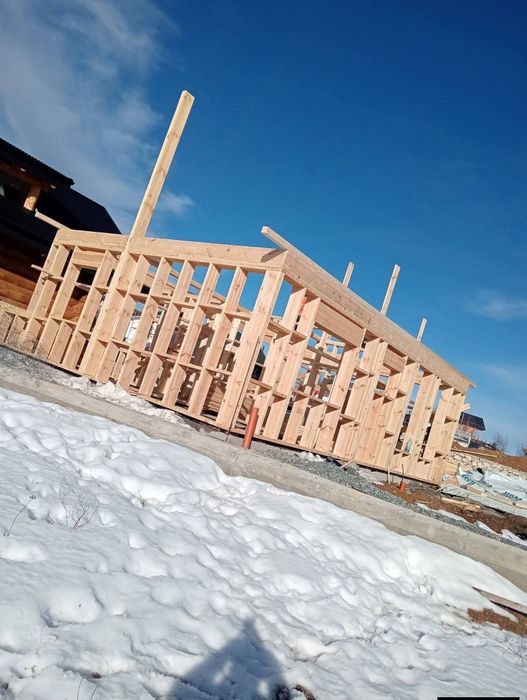 Case de lemn cu dormitor baie bucătărie și living