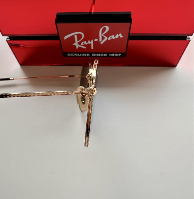 Ray-Ban RB3548-N Hexagonal, огледални, златна рамка