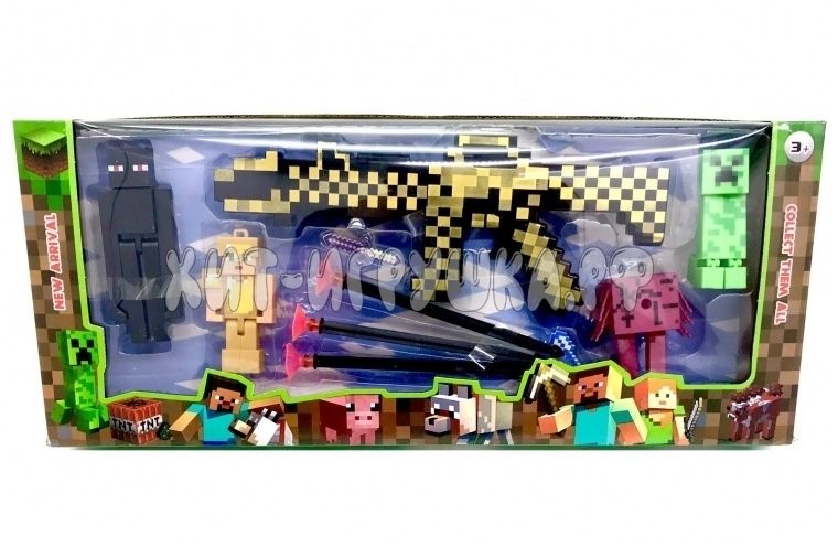 Голям Комплект фигурки Майнкрафт, Minecraft с пушка и стрелички