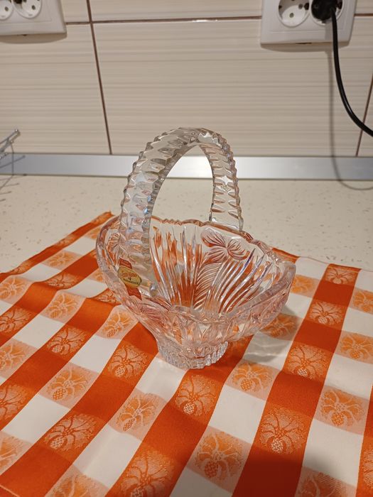 Coșuleț bomboniera de cristal