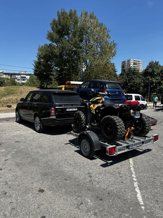 Ремаркета / платформи / колесари за превоз на мотори и АТВ под наем