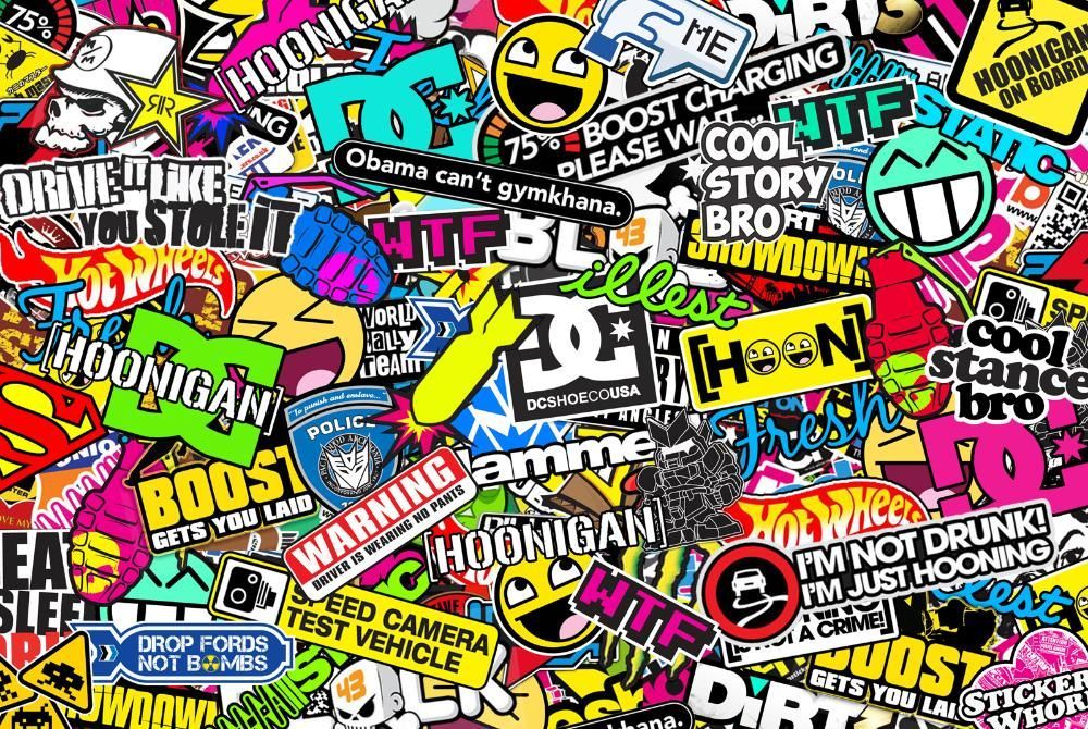 Autocolant sticker BOMB color - personalizeaza-ti masina sau moto !