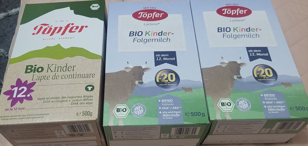 3 cutii de lapte praf topfer bio kinder