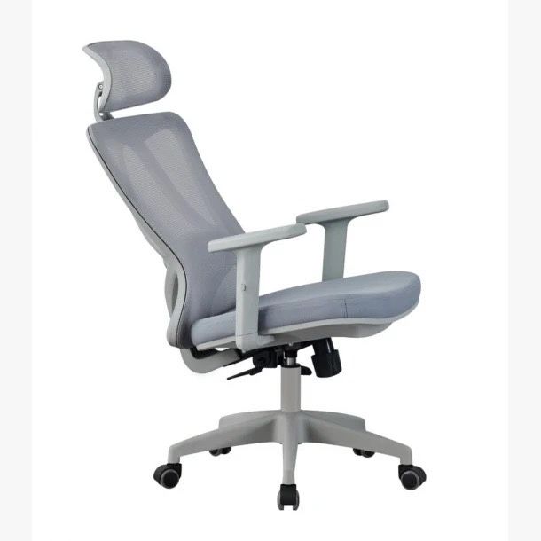 Scaun ergonomic reglabil, inclunare, pivotant, gri, nou cu garantie