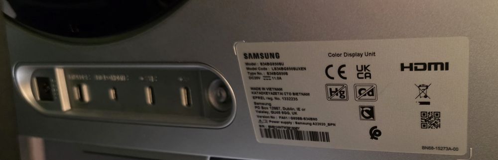 Монитор Ultrawide SAMSUNG Odyssey g8 OLED 34 3440x1440 инча 175 Hz