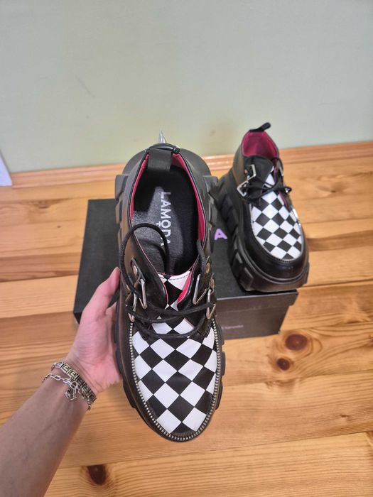 LAMODA Chunky Platform Sneakers with spikes Vegan leather
