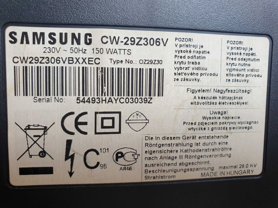 Телевизор Samsung 29 инча CW-29Z306V с намален обем в дълбочина.
