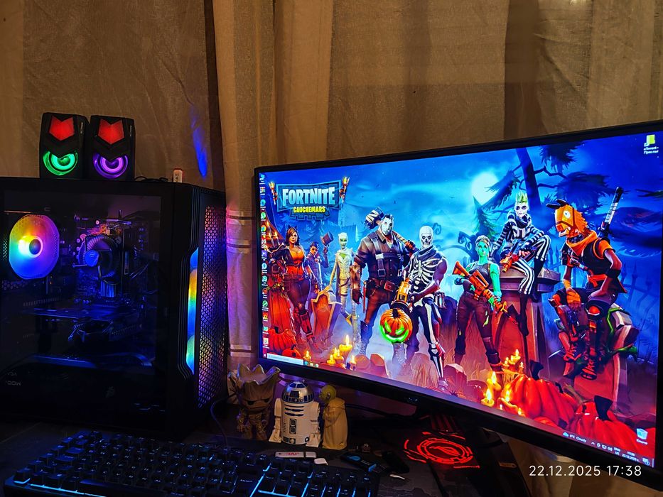 Геймърски i3 10100f, RX 6500 XT 4GB, RAM 16GB DDR4, SSD 256GB, HDD 1TB