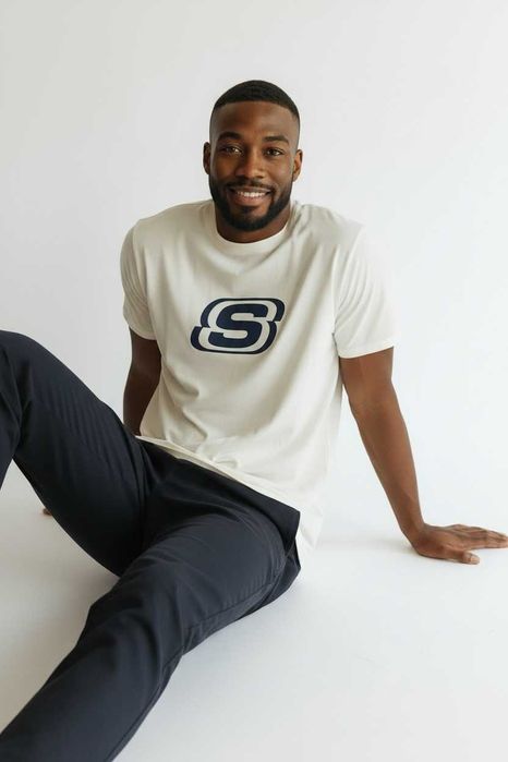 Мъжка тениска, SKECHERS, Heritage Logo, Бяла