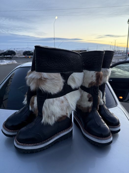 Унты с Монголий кожа и мех натуралка волк ит сабака каскыр