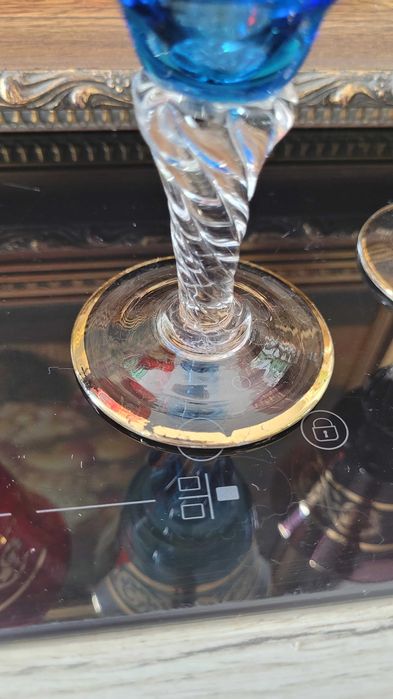 Murano Антикварни Цветни Кристални Чаши  Италия