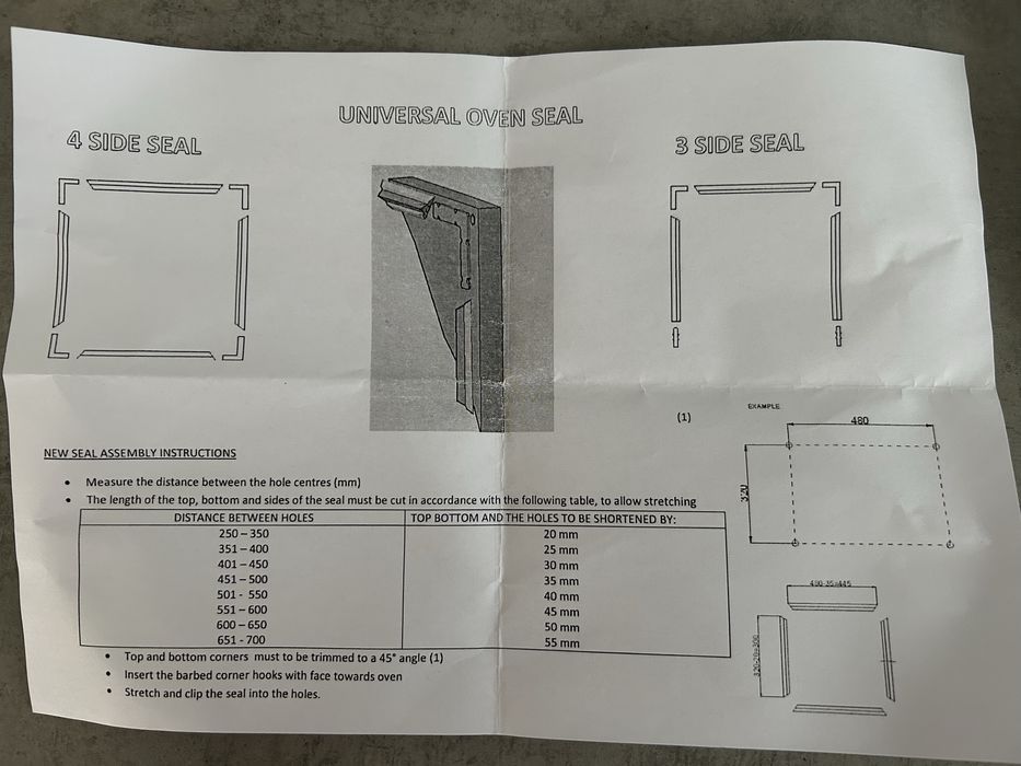 Универсално уплътнение за фурна 317CU01