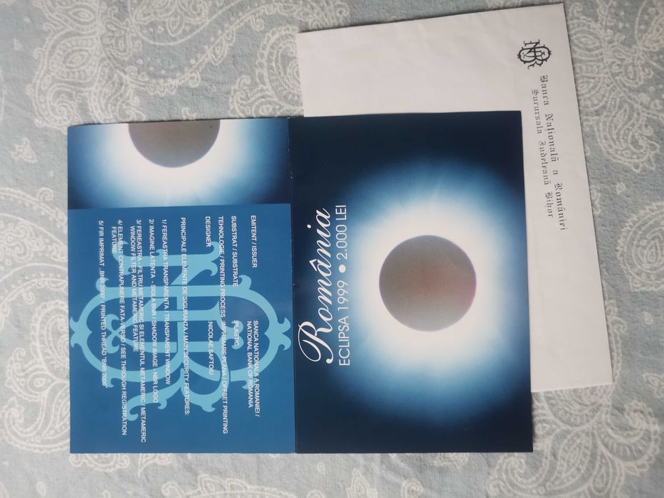 Bancnotă de 2000 de lei, a marcat eclipsa totală de soare din 1999