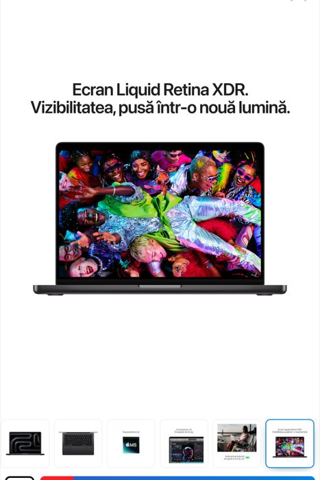 Macbook pro 14, M5, 512gb, sigilat, garantie 12 luni