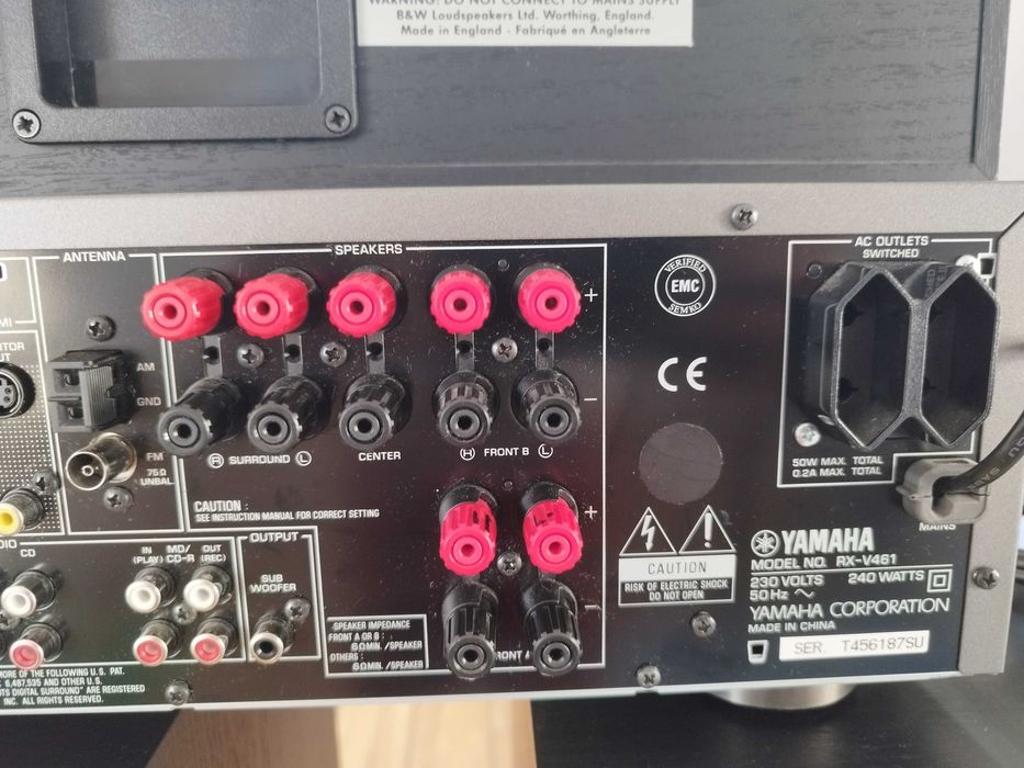 Bowers Wilkins 5.0 + Receiver Yamaha RX-V461