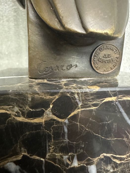 Уникална Бронзова Сова Art Deco – Оригинална Френска Скулптура, Cezaro