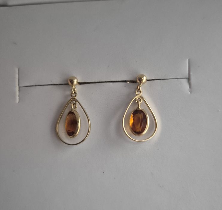 Cercei din aur 18k cu citrin