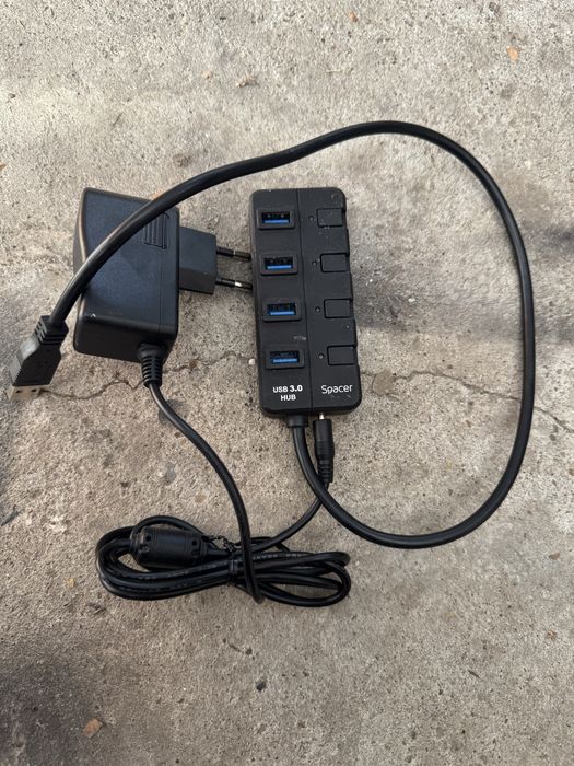 Hub USB 3.0 Spacer cu alimentare externa