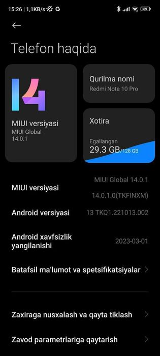 Redmi not 10 pro