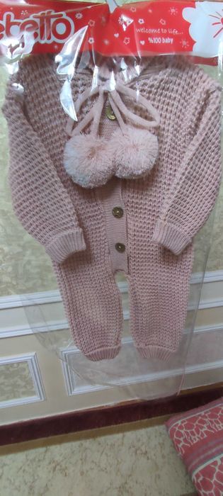 Вязанный комбензон 6-16мес