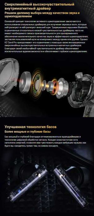 Новые наушники KZ Carol PRO Hi-Fi ANC LDAC Bluetooth 5.4