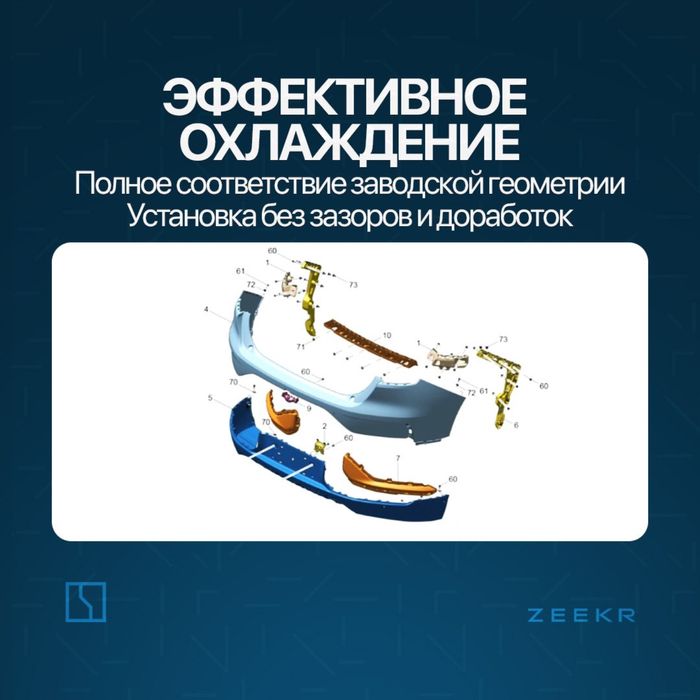 Задний бампер накладка для Zeekr 001 до рестайлинг / Zeeke zapchast