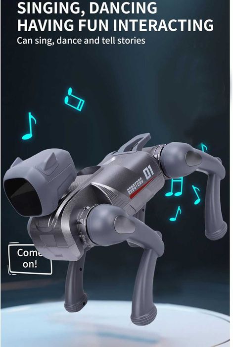 Câine Robot Inteligent cu AI, Control Vocal, Telecomandă 2.4G, Control prin Aplicație