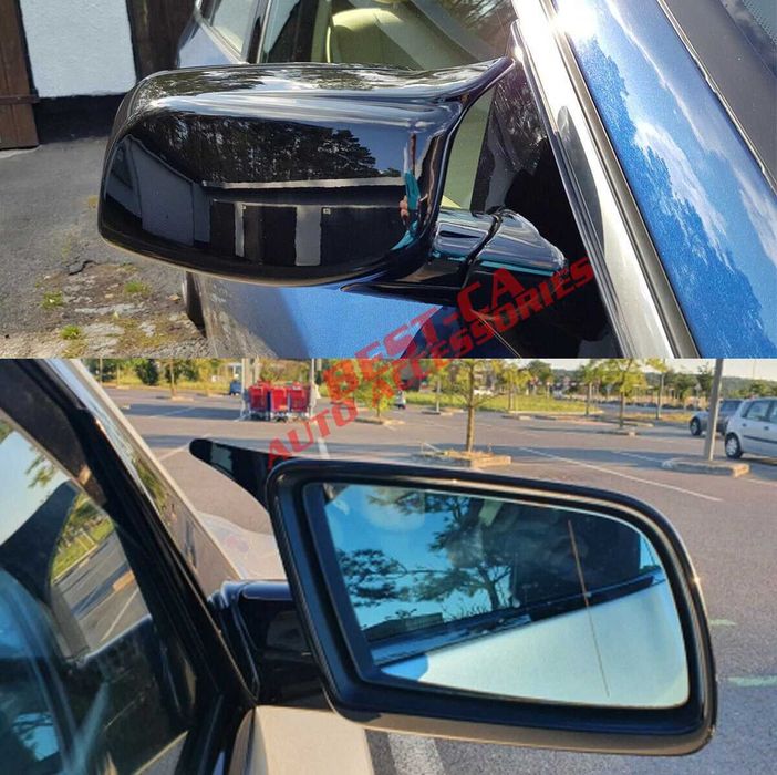 Капаци огледала със щипки черен пиано лак Batman за BMW E60 pre-face