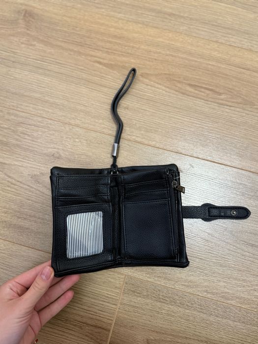 Портмоне от естествена кожа черно made in italy