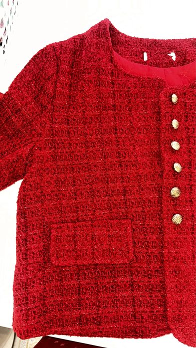 Твидовый красный пиджак