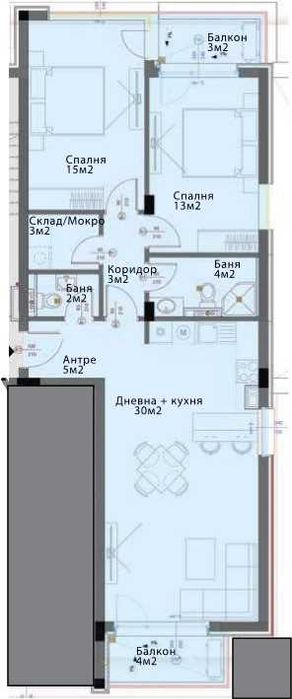 Предлагаме Ви тристаен апартамент в жк. Модерно предградие